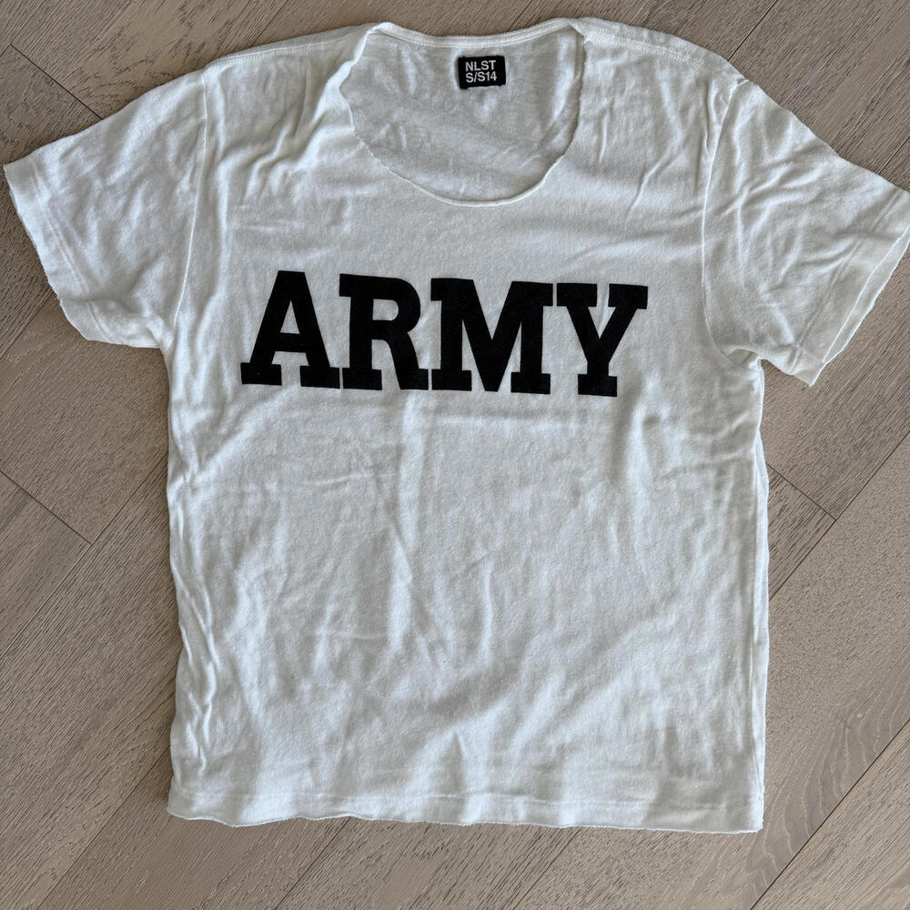 NLST S/S14 White ARMY Graphic T-Shirt Size S